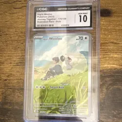 Pokemon TCG Hop's Wooloo 170/159 - Sv09 Journey Together IR Holo - CGC 10 - Image 1