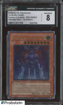 2006 Yu-Gi-Oh! Enemy of Justice 1st Edn EOJ EN023 Voltanis The Adjudicator CGC 8 - Image 1