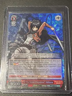 Bushiroad Weiss Schwarz To Seize Freedom Mikasa RRR Foil Attack on Titan English - Image 1