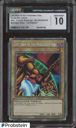 2022 Yu-Gi-Oh! Cystl Rvng Starlight 1st Ed Left Arm of The Forbidden One CGC 10 - Image 1