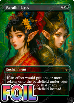 Parallel Lives FOIL Proxy Card with Custom Anime Girls Art Design - Image 1