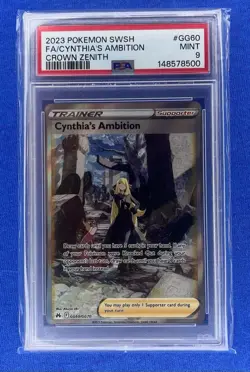 2023 Pokemon SWSH FA/Cynthia’s Ambition Crown Zenith #GG60 PSA 9 MINT - Image 1
