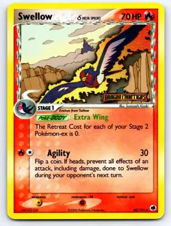Swellow 40/101 Uncommon Dragon Frontiers Pokemon Reverse Holo Heavily Played - Image 1