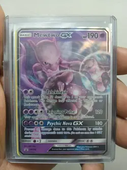 Pokemon Mewtwo GX Card - Sun & Moon SM196 Holo Promo - Image 1