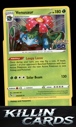 Venusaur 003/078 Pokemon Holo Rare Pokemon GO Card NM - Image 1
