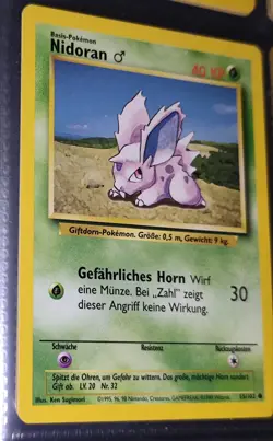 Pokemon TCG - Nidoran+Nidorino+Nidoking 11/102 [Holo/Base Set 1999/Deutsch) Top! - Image 3