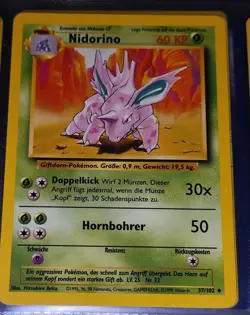 Pokemon TCG - Nidoran+Nidorino+Nidoking 11/102 [Holo/Base Set 1999/Deutsch) Top! - Image 5