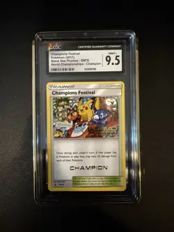 Pokemon Worlds 2017 Champion Festival SM78 | CGC 9.5 | CHAMPION Stamped | Pop 4 - Image 1