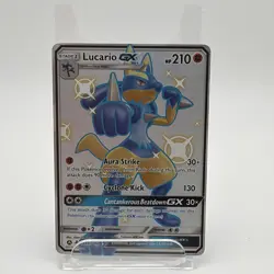 NM Pokemon Lucario GX Shiny Holo Rare Hidden Fates: Shiny Vault SV64/SV94 - Image 1