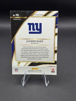 Panini 2025 Select Jaxson Dart Rookie Prizm Club Level #293 Pink Shock (RC) - Image 2
