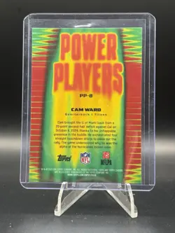 2025 Topps Chrome Football NFL #PP-8 Cam Ward Power Players RC Titans - Image 2