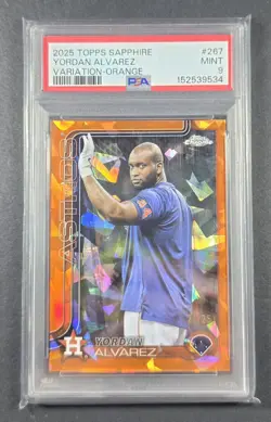 2025 Topps Chrome Sapphire Image Vaiation Yordan Alvarez #267 Orange /25 - Image 1