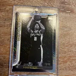 2025-26 Topps Dylan Harper RC /99 Black Shimmer SP #202 Rookie Spurs - Image 3