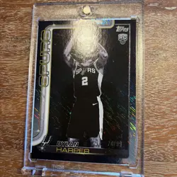 2025-26 Topps Dylan Harper RC /99 Black Shimmer SP #202 Rookie Spurs - Image 4