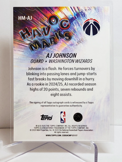 2025-26 Topps Flagship - AJ Johnson AUTO Havoc Marks #HM-AJ Autograph MINT NBA - Image 2