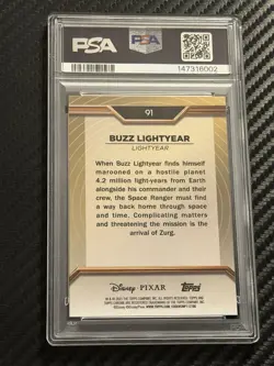 2025 Topps Disney Pixar Gold Buzz Lightyear PSA 8 - Image 2