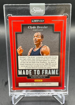 2025/26 Panini Signature Series CLYDE DREXLER MADE TO FRAME AUTO #04/10 BLAZERS - Image 2