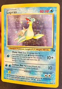 Lapras 10/62 1999 Fossil Set Pokemon Card TCG Vintage WOTC Holo Rare - Lp - Image 4