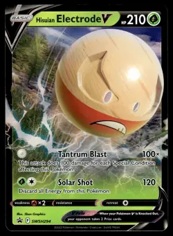 Hisuian Electrode V SWSH294 Ultra Rare Black Star Promo Pokemon Card - Image 1