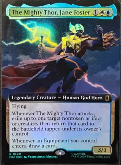 MTG Marvel Super Heroes The Mighty Thor, Jane Foster Extended Art Foil (Rare) - Image 1