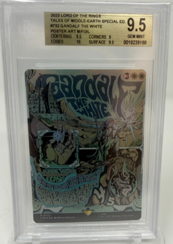 Magic MTG Gandalf the White Borderless Poster Foil LTR 732 BGS 9.5 Gem Mint - Image 1