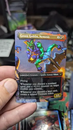 1x Green Goblin Nemesis BORDERLESS NM - MTG Magic Doctor Doom EDH x1 - Image 1