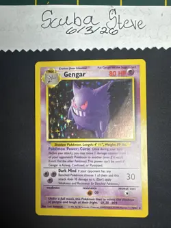 Pokemon TCG Gengar Fossil Holo Card 5/62 Unlimited Rare, LP Vintage WOTC - Image 1