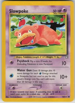 Pokemon TCG Slowpoke Common Neo Genesis 073/111 - Image 1