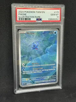 Pokemon TCG Phione Illustration Rare Twilight Masquerade PSA 10 - Image 1