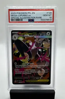 2025 POKEMON PFL EN-PHANTASMAL FLAMES #128 MEGA LOPUNNY EX PSA 10 - Image 1