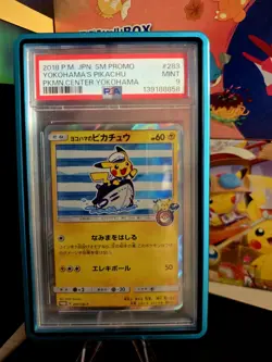 PSA 9 2018 Pokemon Japanese SM Promo Pokemon Center Yokohama's Pikachu #283 - Image 1