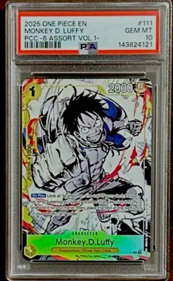 2025 One Piece Monkey D. Luffy EN PCC - 6 Assort Volume 1 Foil #111 PSA 10 - Image 1