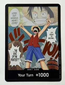 One Piece DON!! Card (Manga) (Alt Art) Romance Dawn OP01 Luffy King of Pirates - Image 1