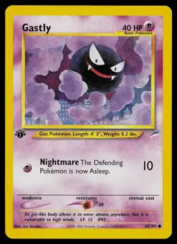 Pokemon Card - Gastly Neo Destiny 65/105 1st Edition Common - Image 1