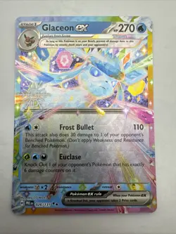 Pokemon TCG Glaceon EX Prismatic Card Evolutions 026/131 Snowflake Stamp - Image 1
