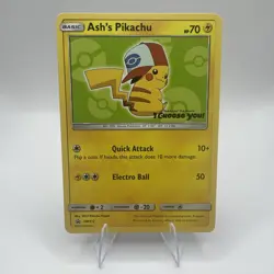 2017 Pokemon Ash's Pikachu TCG Black Star Promo Card SM112 - Image 1