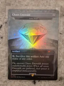 Chaos Emerald (7037) White Foil - Lotus Petal - Sonic Secret Lair - Magic MTG NM - Image 1