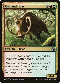Outland Boar 4x FOIL AER MTG Aether Revolt Uncommon MINT red green - Image 1