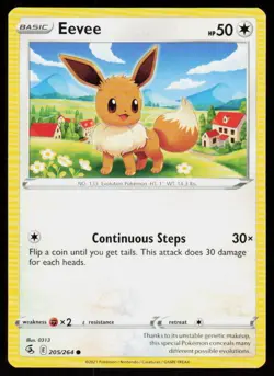Eevee 205/264 Common Fusion Strike Pokemon Near Mint - Image 1