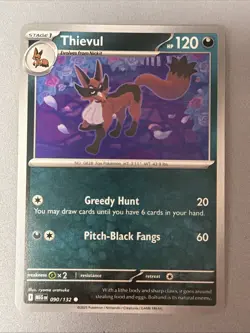 Pokemon TCG * Mega Evolution * 90/132 Thievul Common * FRESH PK - Image 1