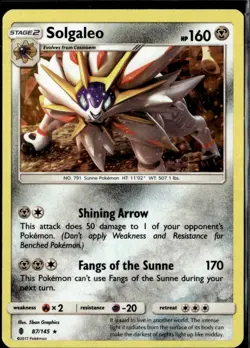 Pokemon Solgaleo 87/145 Guardians Rising Cracked Ice Holo Rare - Image 1