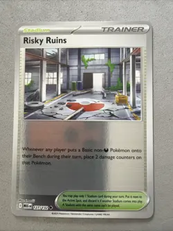 Pokemon TCG * Mega Evolution * 127/132 Risky Ruins REVERSE HOLO U * FRESH PK - Image 1