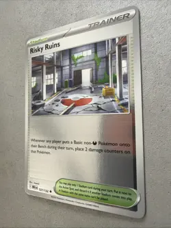 Pokemon TCG * Mega Evolution * 127/132 Risky Ruins REVERSE HOLO U * FRESH PK - Image 2