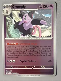 Pokemon TCG * Mega Evolution * 63/132 Grumpig REVERSE HOLO UNCOMMON * FRESH PK - Image 1