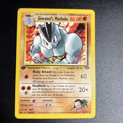 Giovanni's Machoke 42/132 Uncommon Gym Challenge Pokemon 1st Edition LP - Image 1