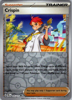 Crispin - 105/131 - Reverse Holo - Pokemon TCG Prismatic Evolutions NM - Image 1