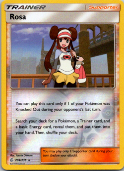 Rosa 204/236 Pokemon TCG SM Cosmic Eclipse Reverse Holo NM - Image 1