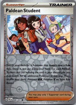 Paldean Student 086/091 Reverse Holo Common Pokemon TCG S&V Paldean Fates - Image 1