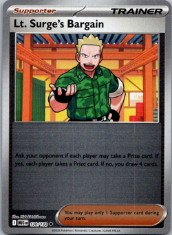 Pokemon Lt. Surge's Bargain 120/132 Reverse Holo - Image 1
