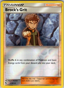 Pokemon TCG Brock's Grit Hidden Fates 53/68 Reverse Holo Uncommon - Image 1